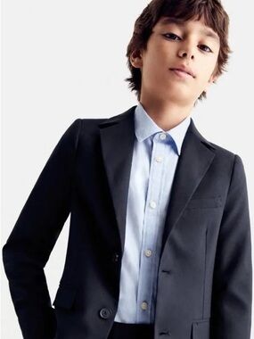 CREWCUTS Boys 12 Navy Blue Thompson Cotton Stretch Blazer Jacket